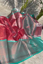 Load image into Gallery viewer, Wedding wear Pink Color Banarasi TIssue Silk Jacquard Weaving Work Fancy Designer Saree With Blouse