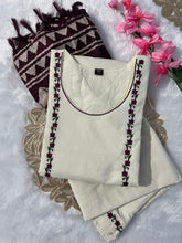 Load image into Gallery viewer, New Function Wear Off White Color Embroidery Work Designer Straight Kurta With Trouser n Dupatta Set