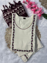 Load image into Gallery viewer, New Function Wear Off White Color Embroidery Work Designer Straight Kurta With Trouser n Dupatta Set