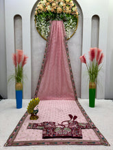 Load image into Gallery viewer, New Partywear Organza Silk Sequence n Emboridered Work Fancy Designer Saree With Unstitched Blouse