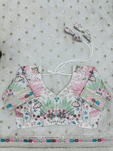 Load image into Gallery viewer, New Partywear Organza Silk Sequence n Emboridered Work Fancy Designer Saree With Unstitched Blouse