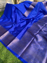 Load image into Gallery viewer, New Wedding Wear Royal blue Color Soft Banarasi Silk Jacquared Zari Weaving Fancy Designer Saree