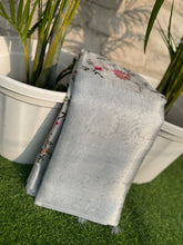 Load image into Gallery viewer, Festive wear Silver Color Banarasi TIssue Silk Emboidery Work Fancy Designer Saree With Blouse