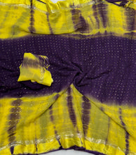 Load image into Gallery viewer, Wedding Wear Shibori Print n Mukesh Work Pure Viscose Satin Designer Saree With Blouse