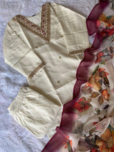 Load image into Gallery viewer, New Wedding Wear White Color Roman Silk Embroidery n Sequence Work Designer Straight Kurta With Trouser n Dupatta Set