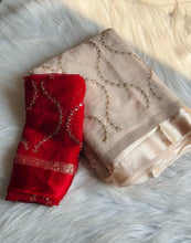 Load image into Gallery viewer, Pure Viscose Georgette Sequence Work Wedding Wear Fancy Designer Saree With Blouse