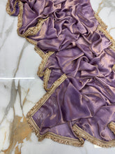 Load image into Gallery viewer, New Partywear Rich Silk Purple Color Designer Lace Work Fancy Saree With Embroidered Unstitched Blouse Piece