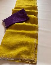 Load image into Gallery viewer, New Crush Chiffon Stone Work Partywear Fancy Designer Saree With Blouse