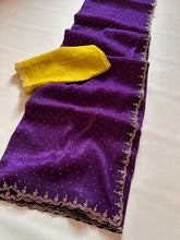 Load image into Gallery viewer, New Crush Chiffon Stone Work Partywear Fancy Designer Saree With Blouse