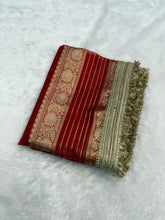 Load image into Gallery viewer, New Banarasi Tissue Silk Jacquard n Lace Work Fancy Designer Partywear Saree