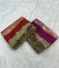 Load image into Gallery viewer, New Banarasi Tissue Silk Jacquard n Lace Work Fancy Designer Partywear Saree