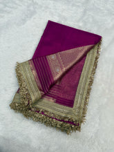 Load image into Gallery viewer, New Banarasi Tissue Silk Jacquard n Lace Work Fancy Designer Partywear Saree