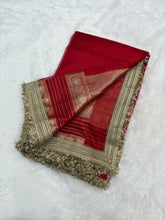 Load image into Gallery viewer, New Banarasi Tissue Silk Jacquard n Lace Work Fancy Designer Partywear Saree