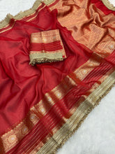 Load image into Gallery viewer, New Banarasi Tissue Silk Jacquard n Lace Work Fancy Designer Partywear Saree