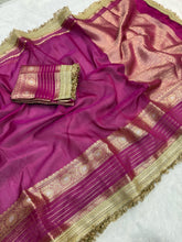 Load image into Gallery viewer, New Banarasi Tissue Silk Jacquard n Lace Work Fancy Designer Partywear Saree