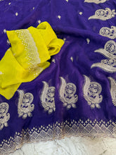 Load image into Gallery viewer, Latest Crunchy Chiffon Silk Embroidery n Cut Work Partywear Fancy Designer Saree With Blouse