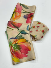 Load image into Gallery viewer, New Multicolor Tissue Cotton Flower Printed Fancy Designer Wedding Wear Saree With Blouse