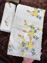 Load image into Gallery viewer, New Tussar Cotton Embroidery With Cut Work Festive Wear Fancy Designer Saree With Blouse