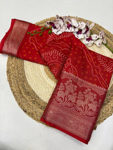Load image into Gallery viewer, New Wedding Wear Dola Silk Bandhani Print Fancy Designer Saree Design