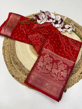 Load image into Gallery viewer, New Wedding Wear Dola Silk Bandhani Print Fancy Designer Saree Design