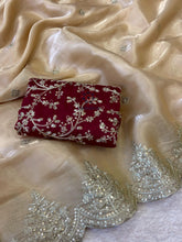 Load image into Gallery viewer, New Partywear Partywear Silk Fabric Sequence n Embroidered Fancy Designer Saree With Unstitched Blouse