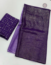 Load image into Gallery viewer, Latest Partywear Purple Pedding Color Viscose Georgette Fancy Designer Saree