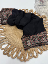 Load image into Gallery viewer, New Function Wear Pure Satin Silk Ajrak Printed Rich Pallu n Tussles Work Fancy Designer Saree