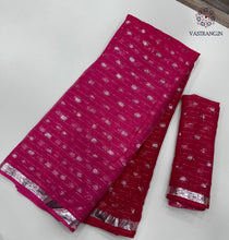 Load image into Gallery viewer, New Red n Pink Color Viscose Georgette Zari Work Fancy Designer Wedding Wear Saree
