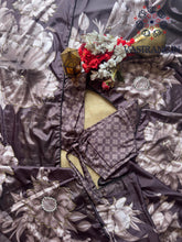 Load image into Gallery viewer, New Partywear Coffee Color Pure Crepe Satin Silk Print n Handwork Fancy Designer Saree With Unstitched Blouse