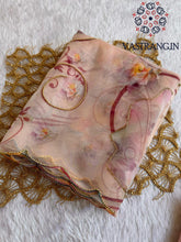 Load image into Gallery viewer, New Partywear Peach Color Organza Silk Printed Hand Work Fancy Designer Saree With Unstitched Blouse