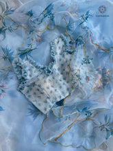 Load image into Gallery viewer, New Partywear Skyblue Color Organza Silk Printed Hand Work Fancy Designer Saree With Unstitched Blouse