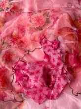 Load image into Gallery viewer, New Partywear Pink Color Organza Silk Printed Hand Work Fancy Designer Saree With Unstitched Blouse