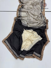 Load image into Gallery viewer, New Function Wear Black n White Color Pure Satin Silk Ajrak Printed Rich Pallu n Sequence Lace Work Fancy Designer Saree