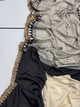 Load image into Gallery viewer, New Function Wear Black n White Color Pure Satin Silk Ajrak Printed Rich Pallu n Sequence Lace Work Fancy Designer Saree