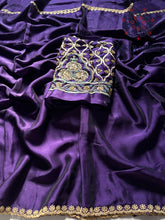Load image into Gallery viewer, Purple Color Rangoli Silk Embroidery n Hand Work Fancy Designer Partywear Saree
