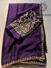 Load image into Gallery viewer, Purple Color Rangoli Silk Embroidery n Hand Work Fancy Designer Partywear Saree