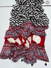 Load image into Gallery viewer, New Wedding Wear Pure Satin Soft Silk Print With Tussles Work Fancy Designer Saree With Blouse