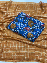 Load image into Gallery viewer, Latest Wedding Wear Viscose Georgette Zari Work Fancy Designer Saree With Print n Handwork Blouse Piece