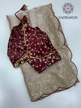 Load image into Gallery viewer, New Partywear Wear Zimmy Choo Silk Embroidery n Sequence Work Fancy Designer Saree With Unstitched Blouse