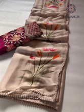 Load image into Gallery viewer, New Function Wear Hand brush Print n Foil Outerline Work Fancy Designer Saree With Hand Work Blouse