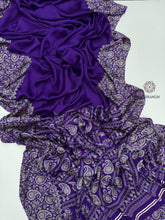 Load image into Gallery viewer, New Function Wear Purple Color Pure Satin Silk Ajrak Printed Rich Pallu n Tussles Work Fancy Designer Saree