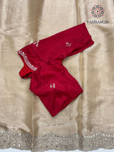 Load image into Gallery viewer, New Golden Color Partywear Jimmy Chu Fabric Sequence n Embroidered Fancy Designer Saree With Unstitched Blouse