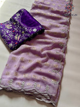 Load image into Gallery viewer, New Wedding Wear Soft Organza Silk Embroidery N cut Work Fancy Designer Saree