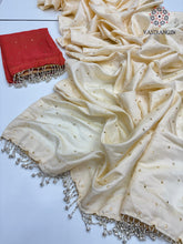 Load image into Gallery viewer, Bollywood Style Golden Colour Tissue Silk Mukesh Work With Heavy Fancy Lace Designer Saree