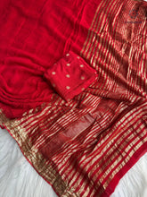 Load image into Gallery viewer, Latest Wedding Wear Pure Viscose Georgette Jacquard Weaving Work Fancy Designer Saree With Blouse