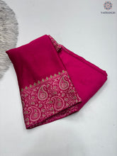 Load image into Gallery viewer, New Wedding Wear Rani Color Pure Satin Silk Ajrak Printed Rich Pallu n Tussles Work Fancy Designer Saree