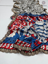 Load image into Gallery viewer, New Function Wear Pure Satin Silk Ajrak Printed n Sequence Lace Work Rich Pallu n Tussles Work Fancy Designer Saree