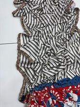 Load image into Gallery viewer, New Function Wear Pure Satin Silk Ajrak Printed n Sequence Lace Work Rich Pallu n Tussles Work Fancy Designer Saree