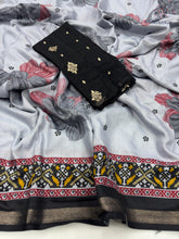 Load image into Gallery viewer, New Pure Mul Cotton Print With Rich Pallu Work Fancy Designer Festive Wear Saree With Blouse