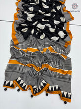 Load image into Gallery viewer, New Wedding Wear Pure Satin Soft Silk Print With Tussles Work Fancy Designer Saree With Blouse